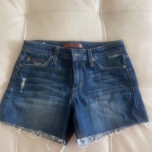 Joe's Jeans Dark Blue Distressed Jean Shorts